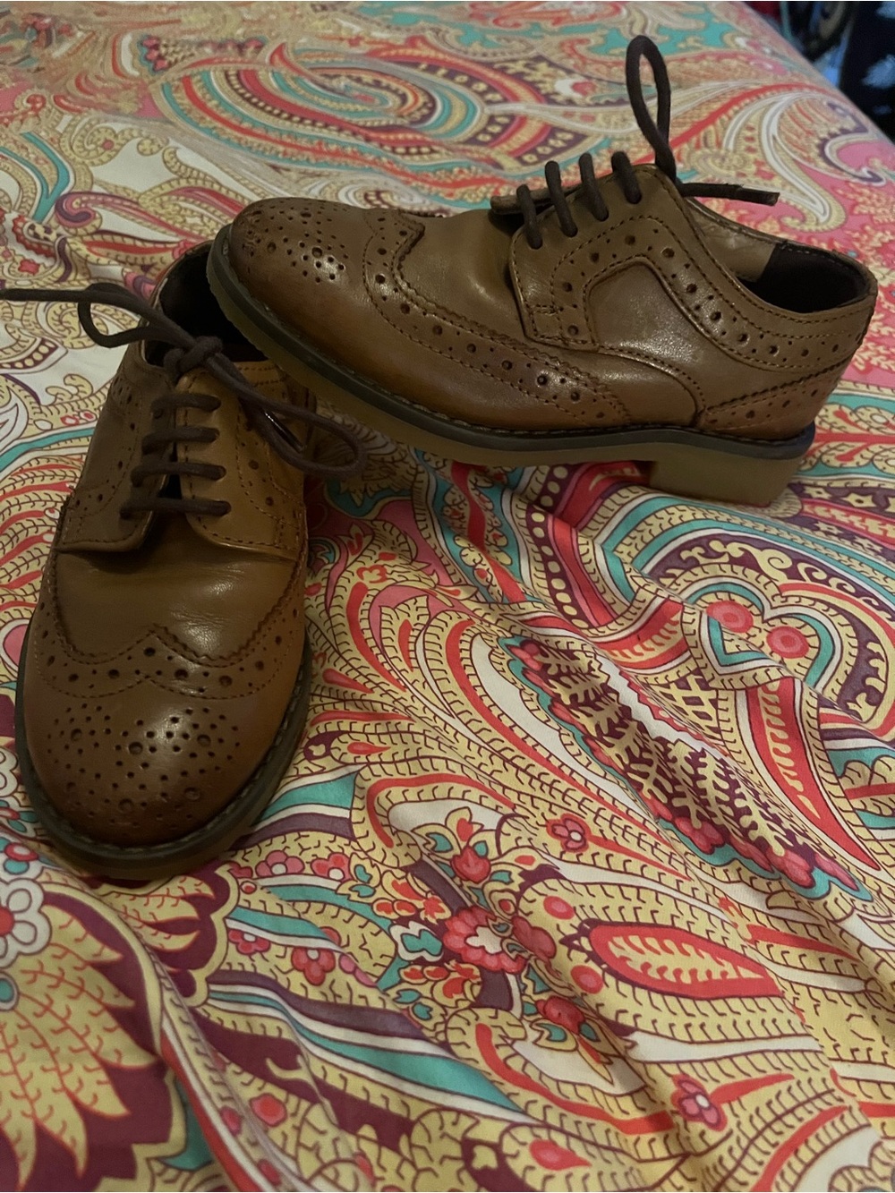 Boy’s Brown Wingtip Brogue Lace-Up Shoes